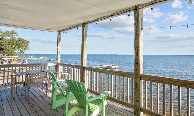 Minnesott Beach Casa | River House - Delightful Waterfront House with Private Dock