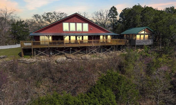 Eureka Springs Casa | River Views, Hot Tub, Sleeps 10!