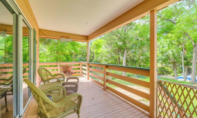 Crystal River Casa | Riverfront Inglis Duplex w/ Shared Dock & Fire Pit