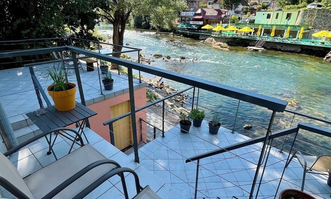 Banja Luka Casa | Riverside 2-bedroom house with private terraces and stunning views in Banja Luka
