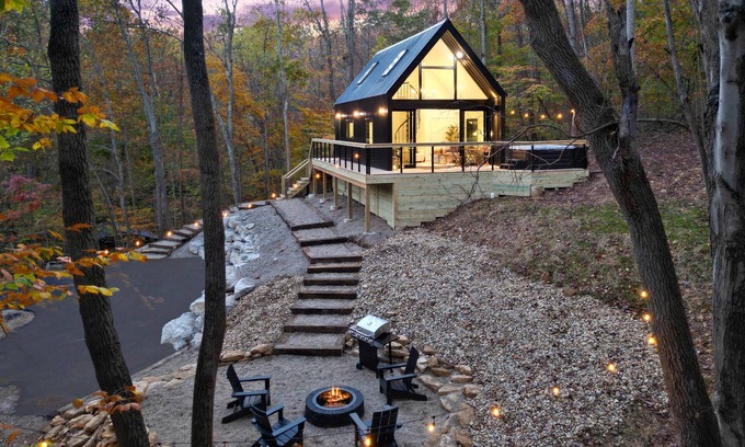 Rockbridge Cabina | Cabaña-Baño Privado-Rocky Falls