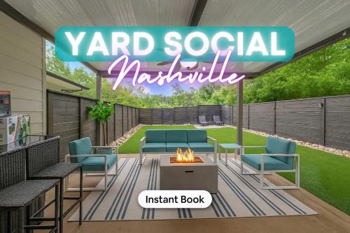 Haynes Area Casa | Rooftop Large Backyard Fire Pit Near Downtown Nashville