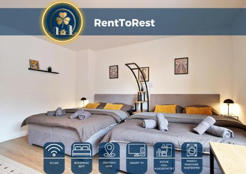 Stadtkern Apartamento | RtR Essen - Für bis zu 8 Personen - Voll ausgestattet - Zentral Limbecker Platz - Messe - Uniklinikum - Smart TV - Modern