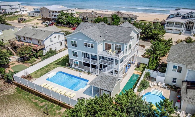 Sandbridge Casa | Ruff Life | 320 pies de la playa | Se aceptan perros, Piscina privada, Bañera de hidromasaje