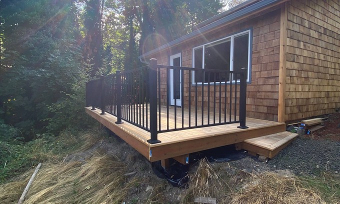 Northwest Olympia Cabaña | Rustic Chic cottage with views of Mt. Rainer, sunrises and moonrises