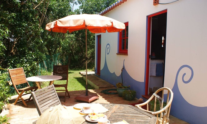 Carrapateira Cabaña | Casa rústica con terraza jardín y vistas al mar!