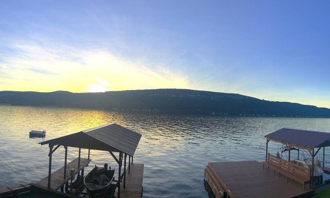 Hammondsport Cabaña | Escapada rústica al lago Keuka con vistas fantásticas
