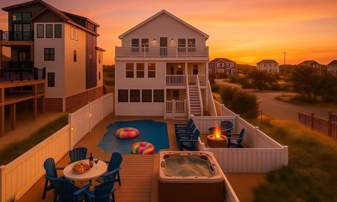 South Nags Head Casa | Sale: Aug23-Aug29: Coastline Haven Oceanfront | OBX Pier | Pool Spa Elevator