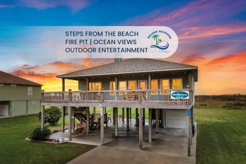 Crystal Beach Casa | Sand Dollar Beachside 3BR Retreat, Ocean Views, Firepit & Pet Friendly