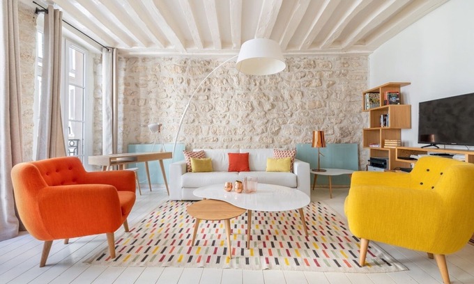 Enfants-Rouges Apartamento | Santorini, 1BR/1BA, 2 people