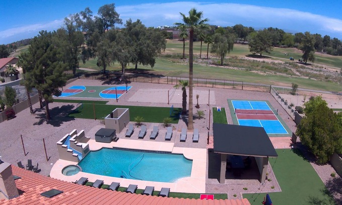 Paradise Valley Village Villa | NEW ScottsdaleStays 6BR Golf Estate – Pool, Slide, Cabana, Pickleball & More!