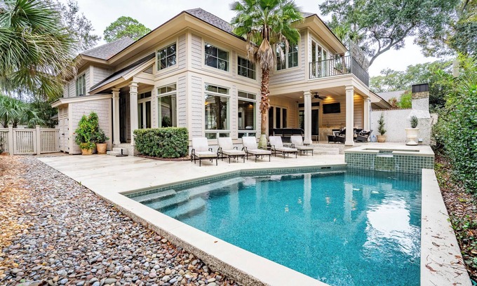 Oceanside Casa | Sea Pines Retreat, Steps to Beach Path, Private Pool, Outdoor Showers & Golf