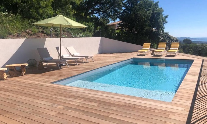 Les Adrets-de-l'Esterel Casa | SEA VIEW Contemporary Provencal VILLA with Heated Pool, 3 en-suite bedrooms