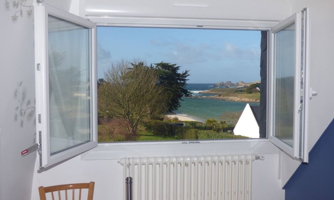 Landunvez Casa | Vista al mar, playa PENFOUL a 100 metros - 80 metros del camino costero, wifi