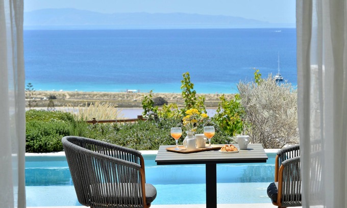 Stelida Casa | Suite con vistas al mar con piscina de hidromasaje | Mitología Naxos