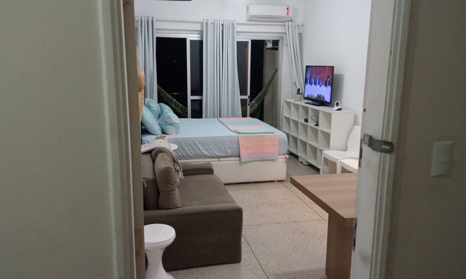 Sao Vicente Apartamento | Apto frente al mar con parque infantil, aire acondicionado. y wifi