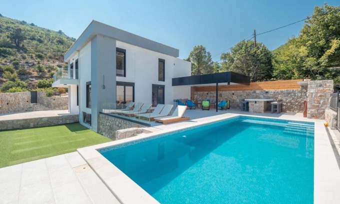 Podostrog Villa | Seaview Villa with pool-Vanja