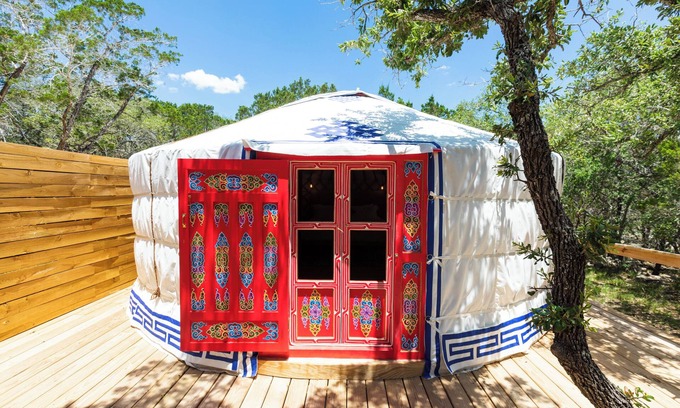 Dripping Springs Cabina | Secluded, Romantic Yurt w/Hot Tub at The Yurtopian - "Carrie"