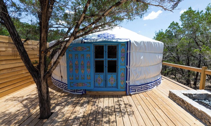 Dripping Springs Cabina | Secluded, Romantic Yurt w/Hot Tub at The Yurtopian - "Lizzie"