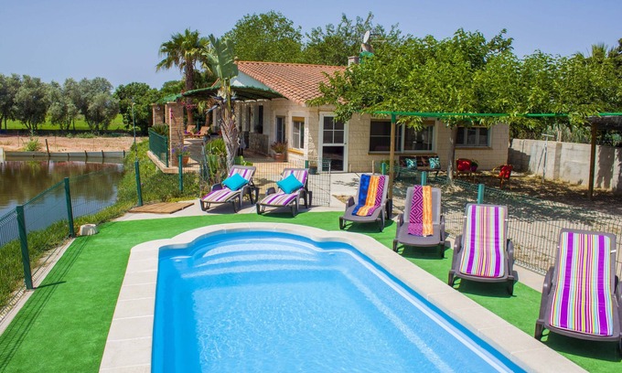 Riumar Cabaña | Casa rural con piscina privada, wifi gratis, parque infantil, 1,8km de la playa
