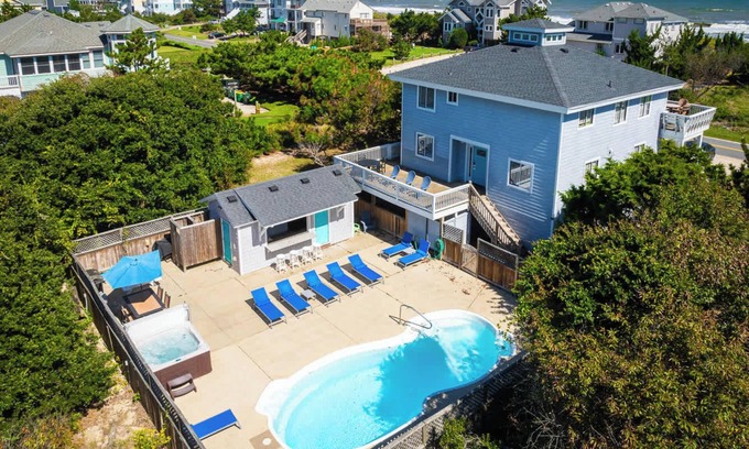 Whalehead Beach Casa | Semi-Oceanfront with Heated Pool, Cabana, Ocean Views