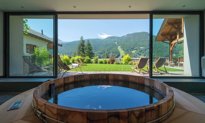 La Salle-les-Alpes Chalet De Esquí | Serre-Chevalier: chalet de lujo de 5 estrellas, zona de spa, vista panorámica