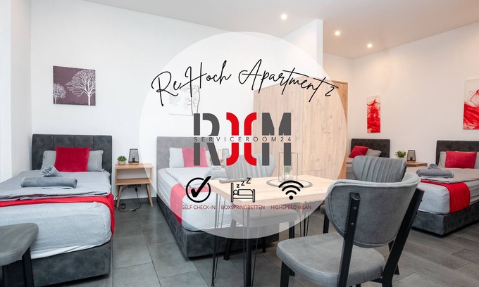 Hochlarmark Apartamento | Serviceroom24 - Apartment 2 in Recklinghausen High WLAN - TV - 24-7 check-in