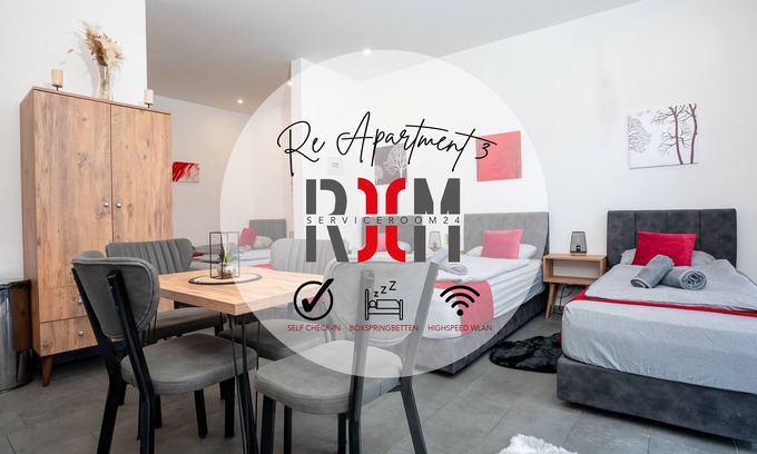 Hochlarmark Apartamento | Serviceroom24 - Apartment 3 in Recklinghausen High WLAN - TV - 24-7 check-in