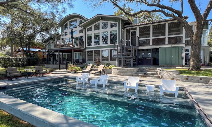 Star Harbor Casa | Simply Stunning! Elevated Lakefront Home with New Pool! Golf/Fire Pit/Dockhouse
