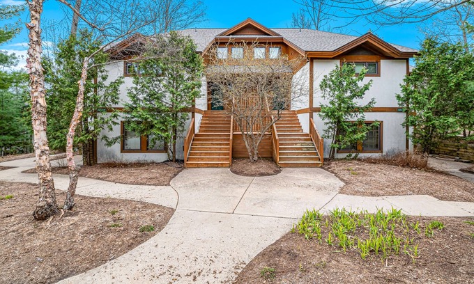 Boyne Falls Hotel | Ski-in/out condo near lifts with ski views, pool, tennis, hot tub, skiing, AC