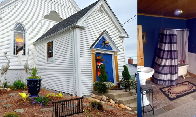 Wolfeboro Casa | Dormir como un ángel en una iglesia vieja - Habitación azul
