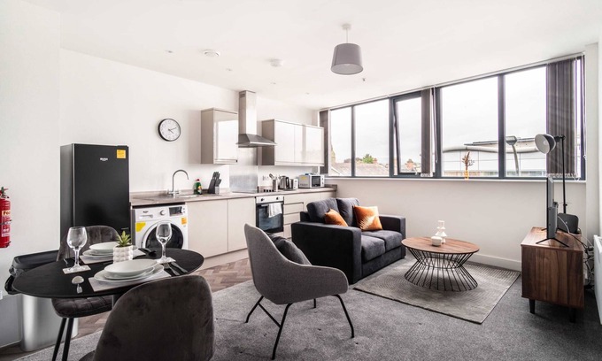 Wrexham Apartamento | Smart 1 Bed Apartment in Central Wrexham