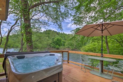 Cherokee Casa | Smoky Mountain Cabin with Hot Tub and River Views!