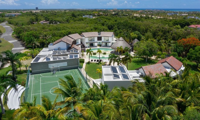 Yarary - Cap Cana Casa | Soaring Circular Home in Paradise with Multiple-Sports Court, Gym & Home Theater