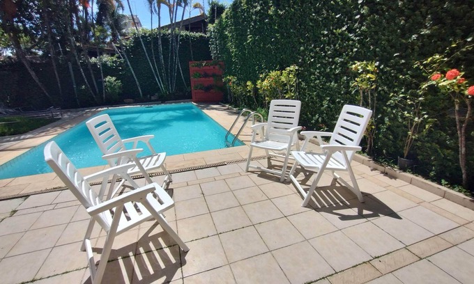 Jardim Mar e Ceu Casa | Spacious 5-bedroom house in charming Jardim Virginia Guarujá with WiFi, AC