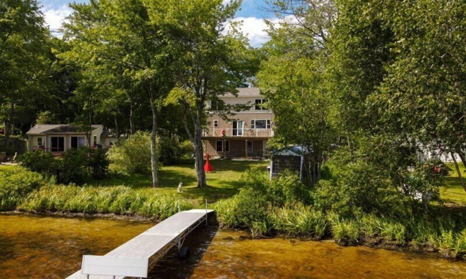 Gray Casa | Spacious 3 level home on Little Sebago Lake with sandy entry.