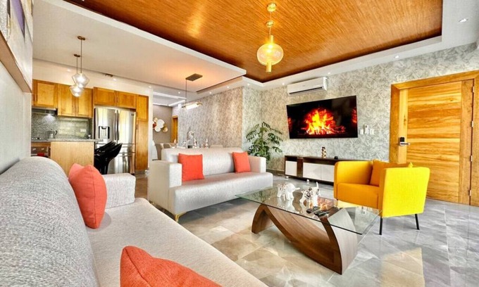 Tropical del Este Condominio | Spacious 3Bdrm Apt, Beautifully Decorated, Full AC, King Bed, Big Terrace