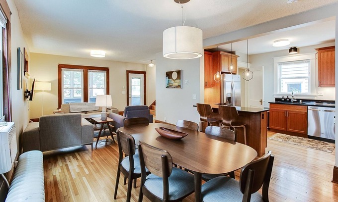 Merriam Park Casa | Spacious 4 BR 2 BA single family house with mid-century style furnishings