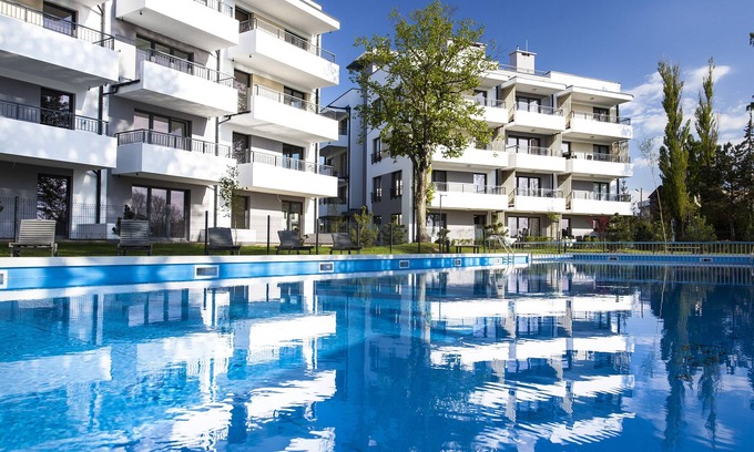 Sianozety Apartamento | Amplio apartamento, vista a la piscina, a 500 m de la playa, mar Báltico cerca de Kolberg