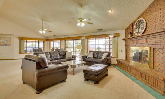 Apple Valley Casa | Spacious California Oasis: Patio, Fireplace & Pool