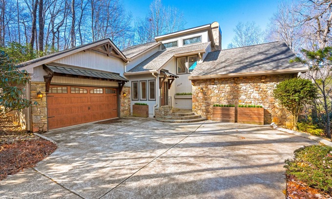 Brevard Casa | Spacious lake home with firepit, 3 fireplaces, pool table & shared amenities