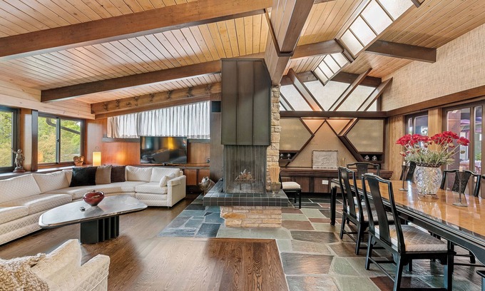 Brookfield Casa | Spacious MCM home blends elegance w/ retro charm. Includes pool, steam and sauna