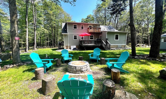 Locust Lake Village Casa | Spacious retreat in the Poconos with fire pit, game room, lakes , beaches