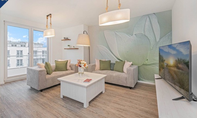 Zirchow Apartamento | Apartment "Stettiner Waterlelie": Vacation with leisure room, sauna and view of nature