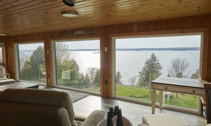 Brier Hill Casa | St. Lawrence River Modern Log Home with Dock and optional RV Hookups