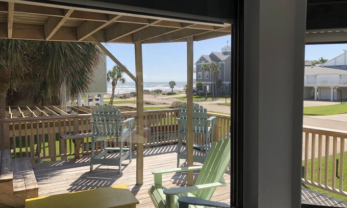 Pirates Beach Casa | Steps from the Ocean at Pirates Beach! Sit on the deck and watch the waves.