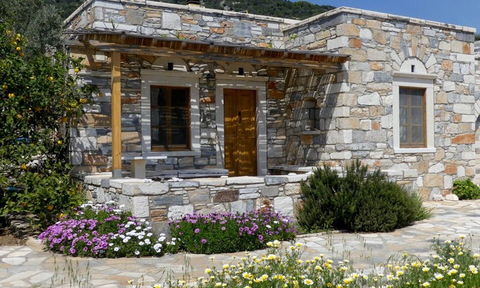 Naxos Casa | Stone-built houses Azalas, very quiet, by the beach, with fireplace