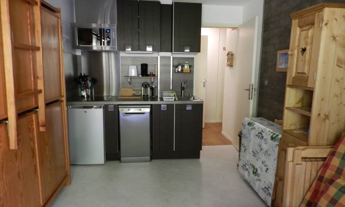 Le Pleynet Apartamento | Estudio de 18m² a 50m de las pistas con balcón, 3 pers., mascotas permitidas