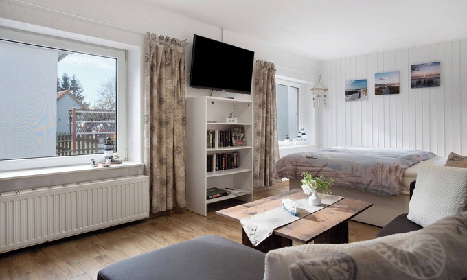 Born auf dem Darss Apartamento | Apartamento estudio 'De Lütt Stuf - Urlaub Mit Hund' con terraza privada y Wi-Fi