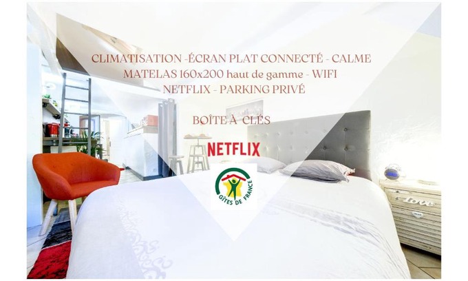 Pallud Apartamento | Studio atypique et cosy, classé Gîte de France, CLIMATISATION, lit Queen Size, lave-vaisselle, Netflix, wifi, 400m centre, parking, 15min gare, boîte à clés, Gîtes La Tarine